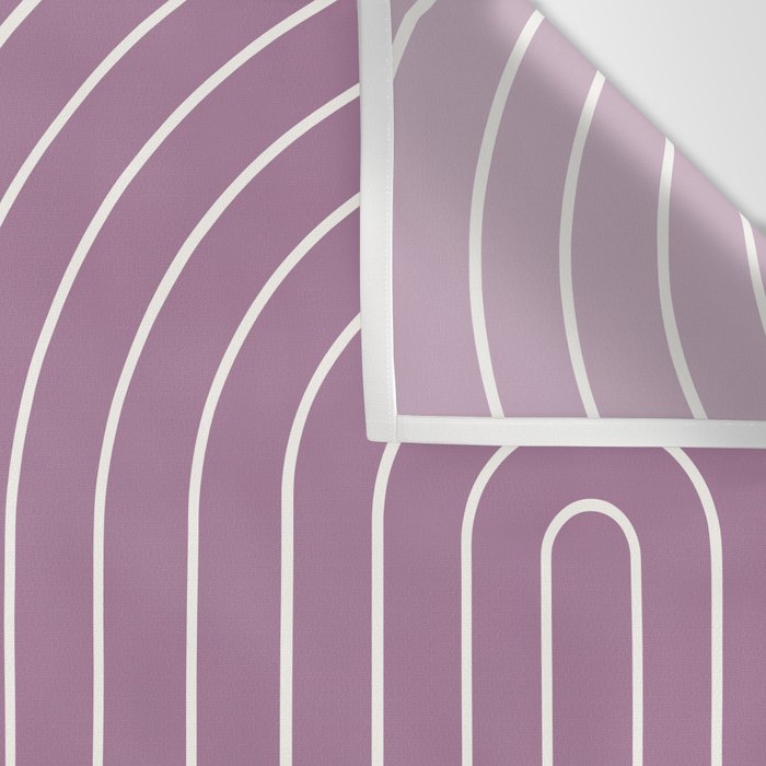 Minimal Line Curvature XXIV Lilac Purple Mid Century Modern Arch Abstract Wall Tapestry Gallery Image 3