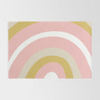 Splendid Rainbow in Golden Mustard Yellow, Pink, Taupe, and White Rug Gallery Image 2