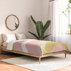 Splendid Rainbow in Golden Mustard Yellow, Pink, Taupe, and White Comforter Gallery Image 2