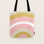 Splendid Rainbow in Golden Mustard Yellow, Pink, Taupe, and White Tote Bag Gallery Image 1