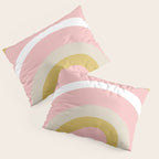 Splendid Rainbow in Golden Mustard Yellow, Pink, Taupe, and White Pillow Sham Gallery Image 3