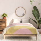 Splendid Rainbow in Golden Mustard Yellow, Pink, Taupe, and White Comforter Gallery Image 3