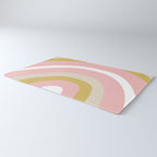 Splendid Rainbow in Golden Mustard Yellow, Pink, Taupe, and White Rug Gallery Image 3
