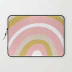Splendid Rainbow in Golden Mustard Yellow, Pink, Taupe, and White Laptop Sleeve Gallery Image 1