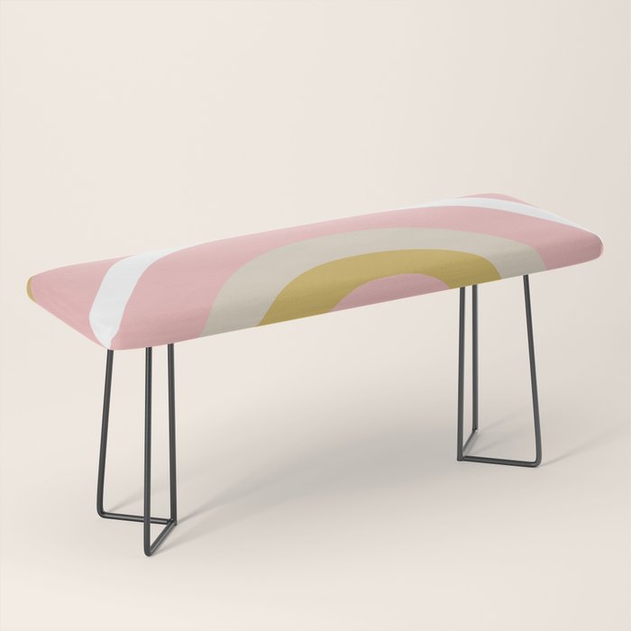 Splendid Rainbow in Golden Mustard Yellow, Pink, Taupe, and White Bench Gallery Image 1