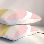 Splendid Rainbow in Golden Mustard Yellow, Pink, Taupe, and White Pillow Sham Gallery Image 3