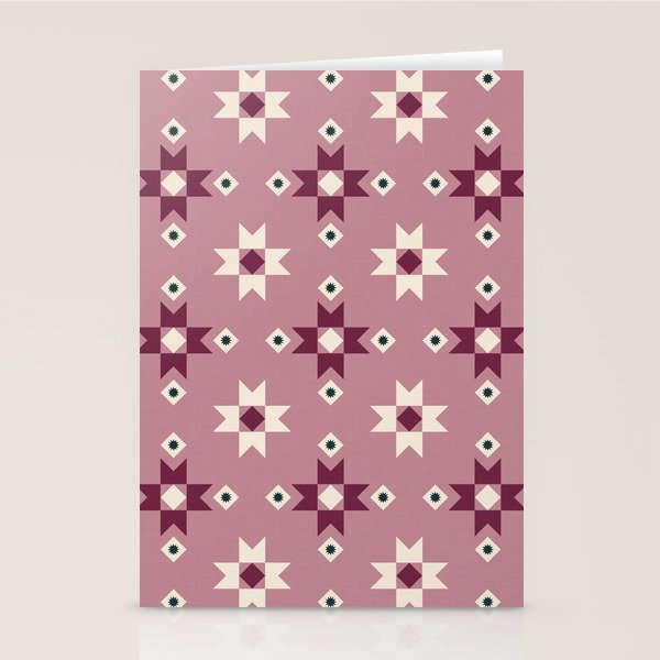 Modern quilt - berry Stationery Card Gallery Image 1