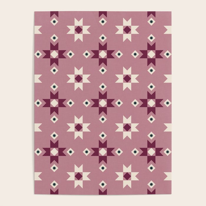 Modern quilt - berry Poster Gallery Image 4