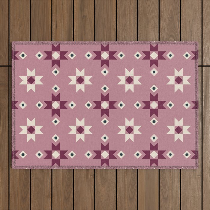 Modern quilt - berry Outdoor Rug Gallery Image 1