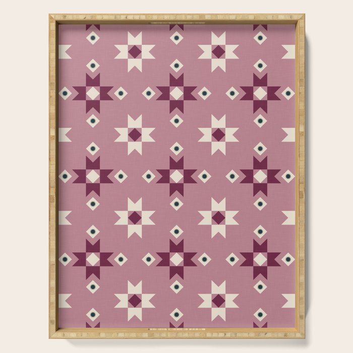 Modern quilt - berry Serving Tray Gallery Image 1