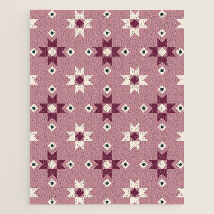 Modern quilt - berry Jigsaw Puzzle Gallery Image 1