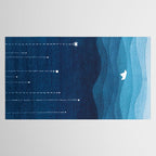 Falling stars, blue, sailboat, ocean Tablecloth Gallery Image 2