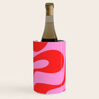 Retro Modern Soft Curves Abstract Pattern in Preppy Pink and Red Wine Chiller Gallery Image 2