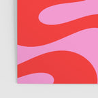 Retro Modern Soft Curves Abstract Pattern in Preppy Pink and Red Poster Gallery Image 3