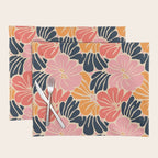 Abstract vintage flower art pattern Placemat Gallery Image 1