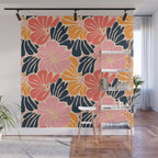 Abstract vintage flower art pattern Wall Mural Gallery Image 1