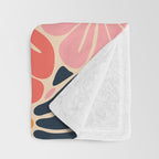 Abstract vintage flower art pattern Throw Blanket Gallery Image 3