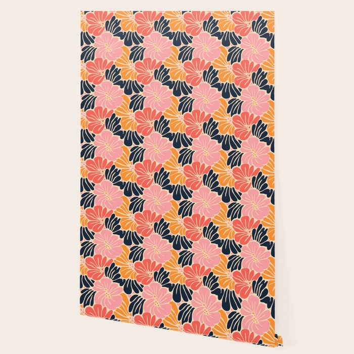 Abstract vintage flower art pattern Wallpaper Gallery Image 2