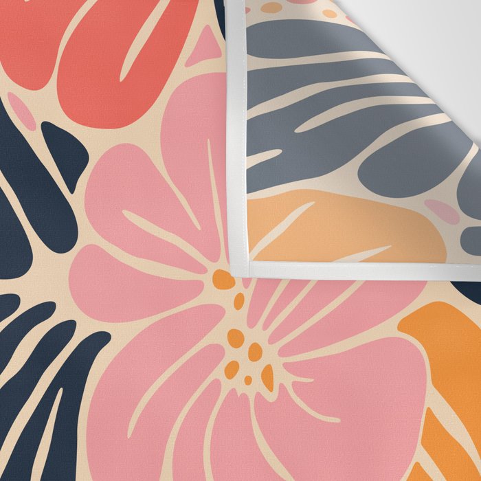 Abstract vintage flower art pattern Wall Tapestry Gallery Image 3