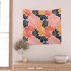 Abstract vintage flower art pattern Wall Tapestry Gallery Image 2