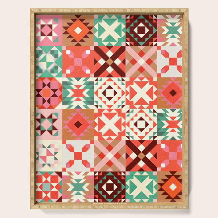 Winter Quilt Pattern no4 Serving Tray Gallery Image 1