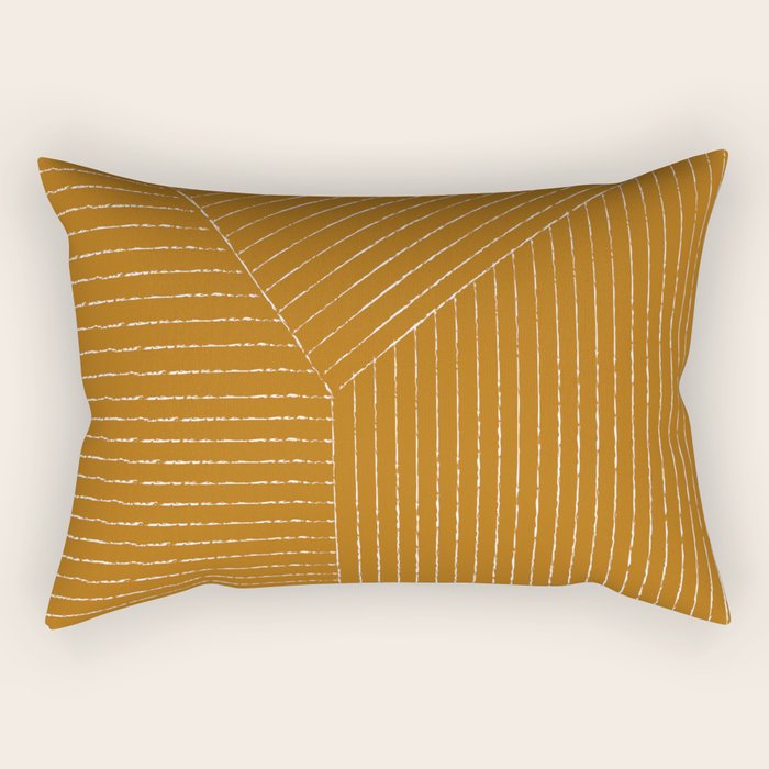 Lines (Golden Brown) Rectangular Pillow Gallery Image 1