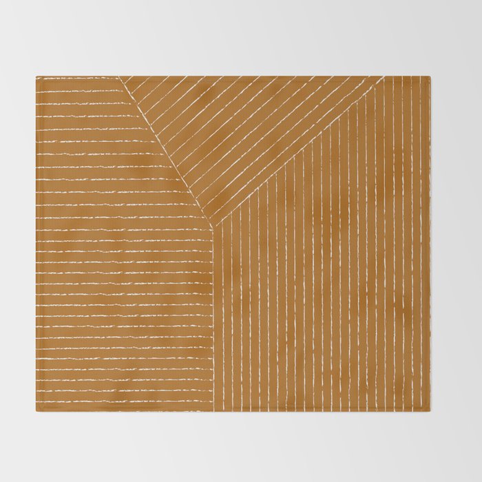 Lines (Golden Brown) Throw Blanket Gallery Image 2