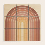 Gradient Arch VII Earthy Pastel Mid Century Modern Rainbow Wood Wall Art Gallery Image 1
