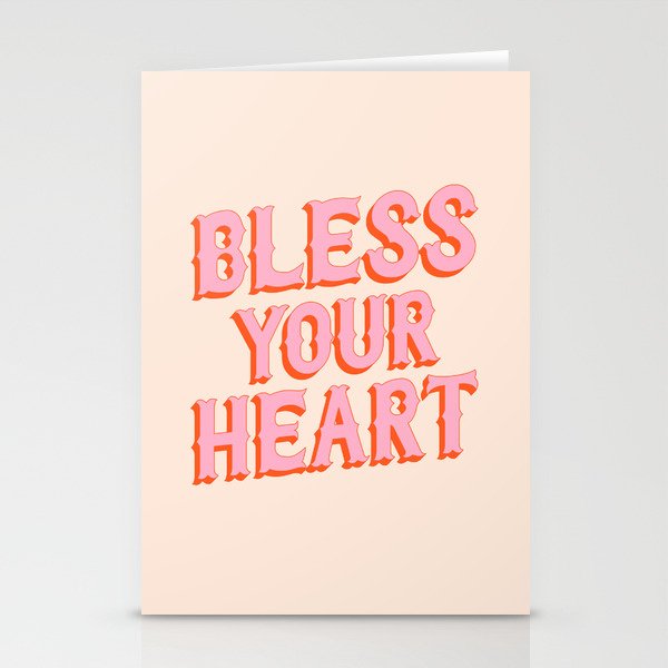 Southern Snark: Bless your heart (bright pink and orange) Stationery Card Gallery Image 2