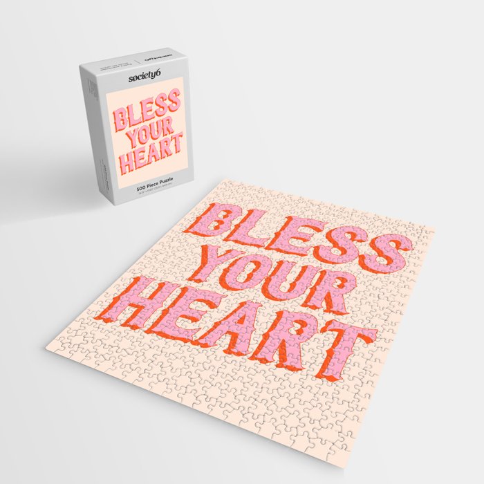 Southern Snark: Bless your heart (bright pink and orange) Jigsaw Puzzle Gallery Image 2