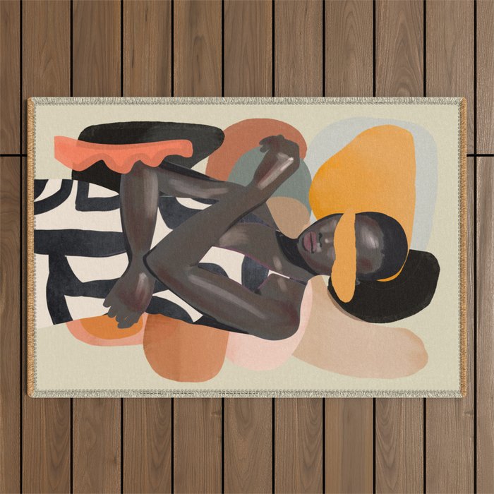 Girl Portrait 31 Outdoor Rug Gallery Image 1