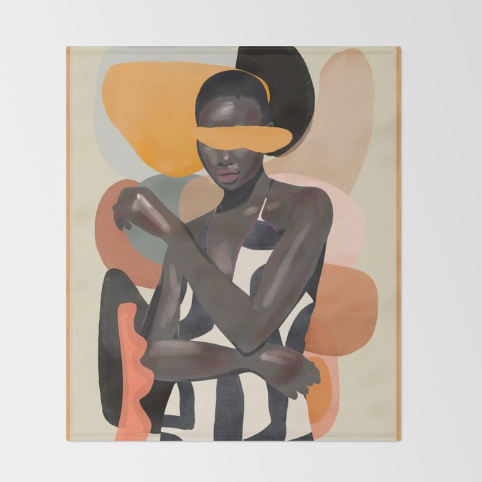 Girl Portrait 31 Throw Blanket Gallery Image 2