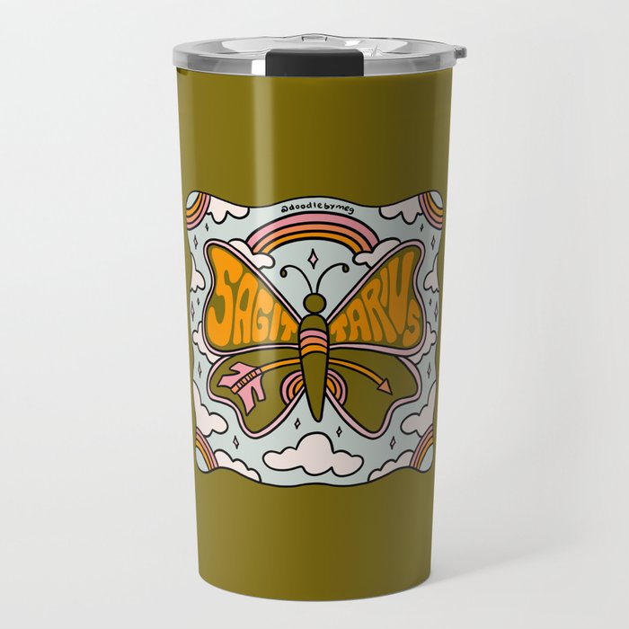 Sagittarius Butterfly Travel Mug Gallery Image 1