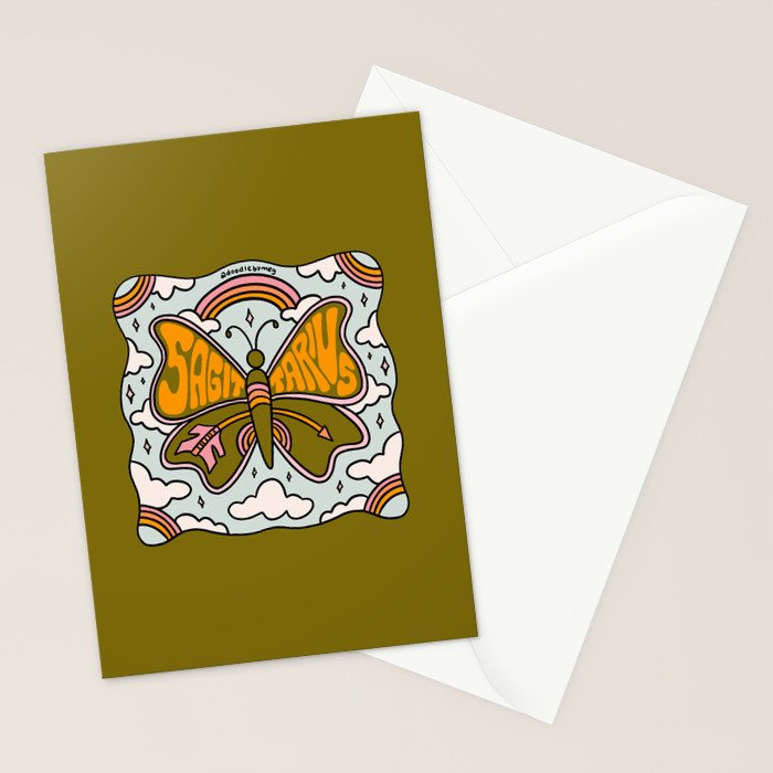 Sagittarius Butterfly Stationery Card Gallery Image 2