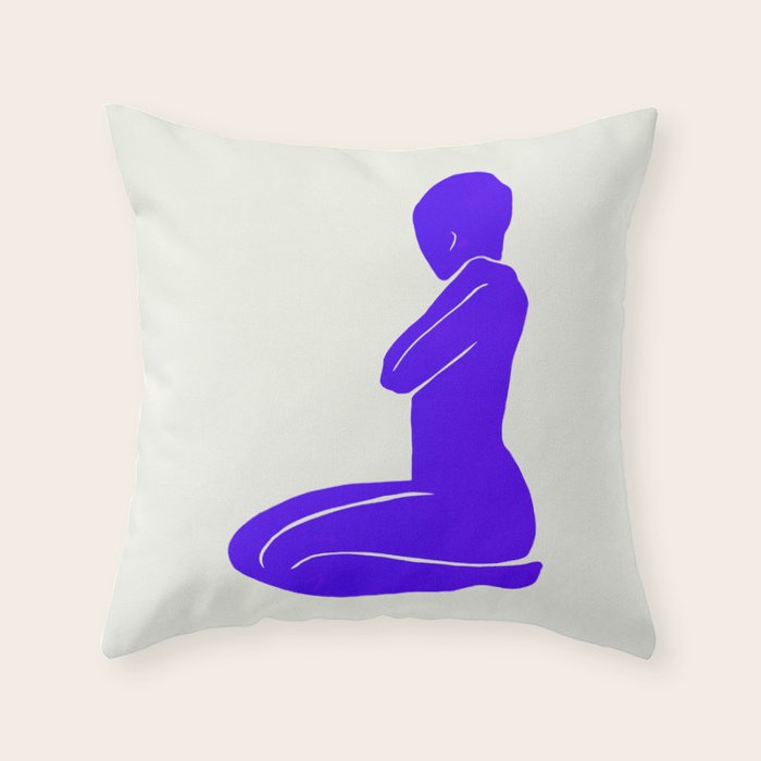 Nude I: Electric Ultramarine Blue Edition Throw Pillow Gallery Image 6