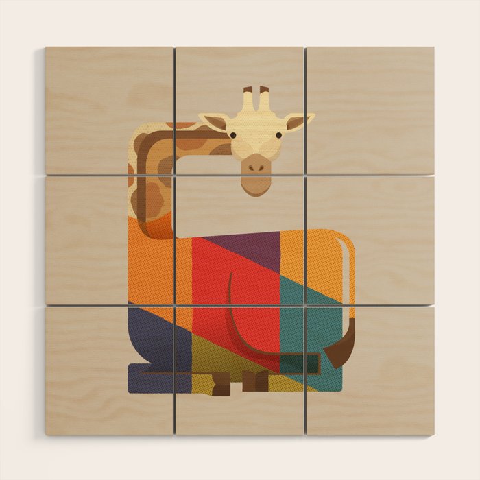 Giraffe Wood Wall Art Gallery Image 1