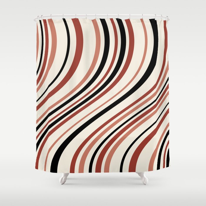 Wavy Stripes XI - Neutral Pink Shower Curtain Gallery Image 1