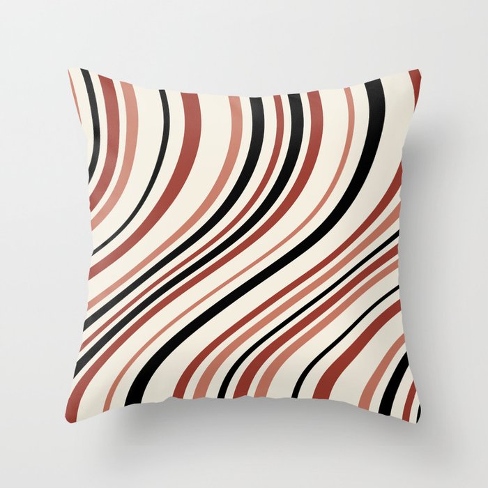 Wavy Stripes XI - Neutral Pink Throw Pillow Gallery Image 6