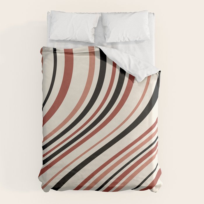 Wavy Stripes XI - Neutral Pink Duvet Cover Gallery Image 1