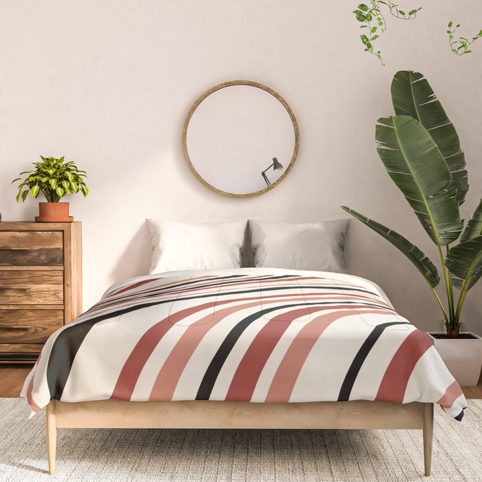 Wavy Stripes XI - Neutral Pink Comforter Gallery Image 3