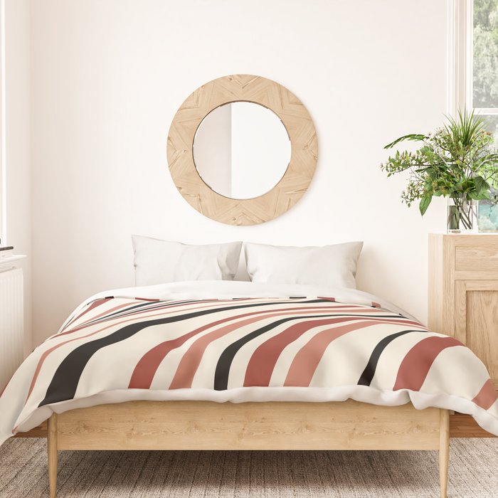 Wavy Stripes XI - Neutral Pink Duvet Cover Gallery Image 3