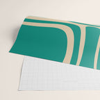 Palm Springs - Midcentury Modern Abstract Pattern in Mid Mod Turquoise Teal and Beige  Wrapping Paper Gallery Image 2