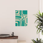 Palm Springs - Midcentury Modern Abstract Pattern in Mid Mod Turquoise Teal and Beige  Poster Gallery Image 2
