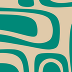 Palm Springs - Midcentury Modern Abstract Pattern in Mid Mod Turquoise Teal and Beige  Coffee Mug Gallery Image 2