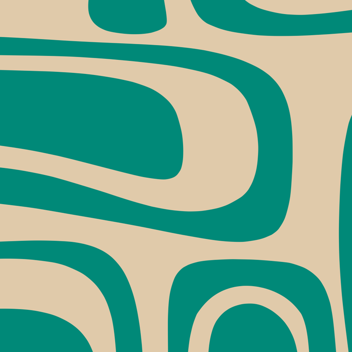 Palm Springs - Midcentury Modern Abstract Pattern in Mid Mod Turquoise Teal and Beige  Coffee Mug Gallery Image 2