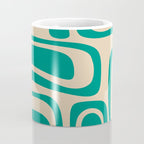 Palm Springs - Midcentury Modern Abstract Pattern in Mid Mod Turquoise Teal and Beige  Coffee Mug Gallery Image 4