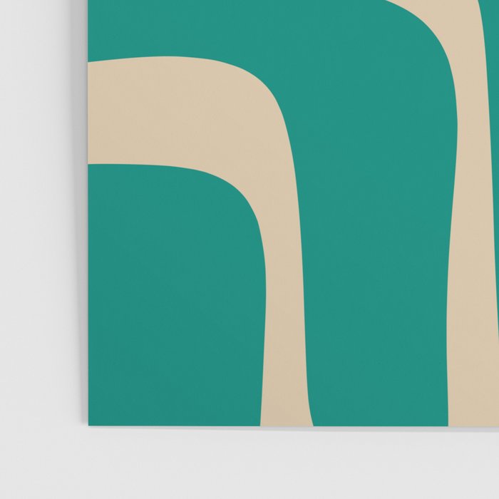 Palm Springs - Midcentury Modern Abstract Pattern in Mid Mod Turquoise Teal and Beige  Poster Gallery Image 3