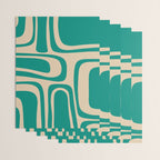 Palm Springs - Midcentury Modern Abstract Pattern in Mid Mod Turquoise Teal and Beige  Wrapping Paper Gallery Image 3