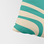 Palm Springs - Midcentury Modern Abstract Pattern in Mid Mod Turquoise Teal and Beige  Pillow Sham Gallery Image 4