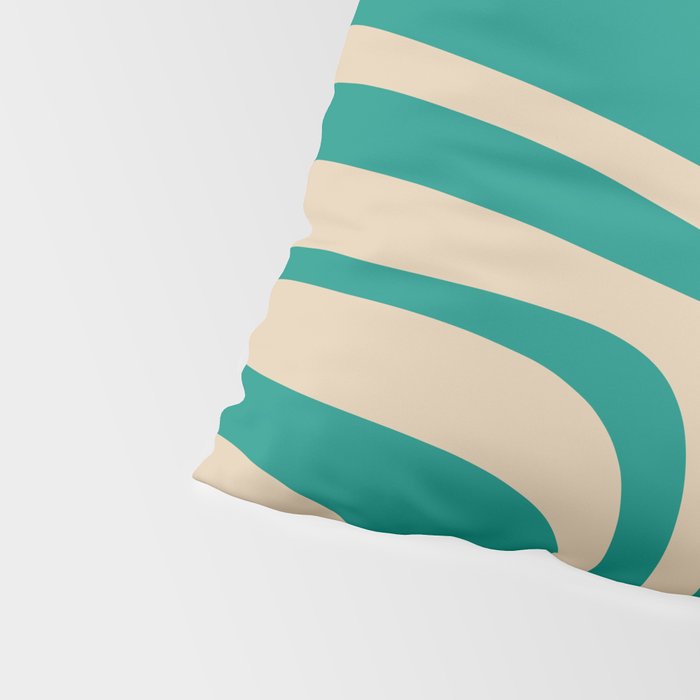 Palm Springs - Midcentury Modern Abstract Pattern in Mid Mod Turquoise Teal and Beige  Pillow Sham Gallery Image 4